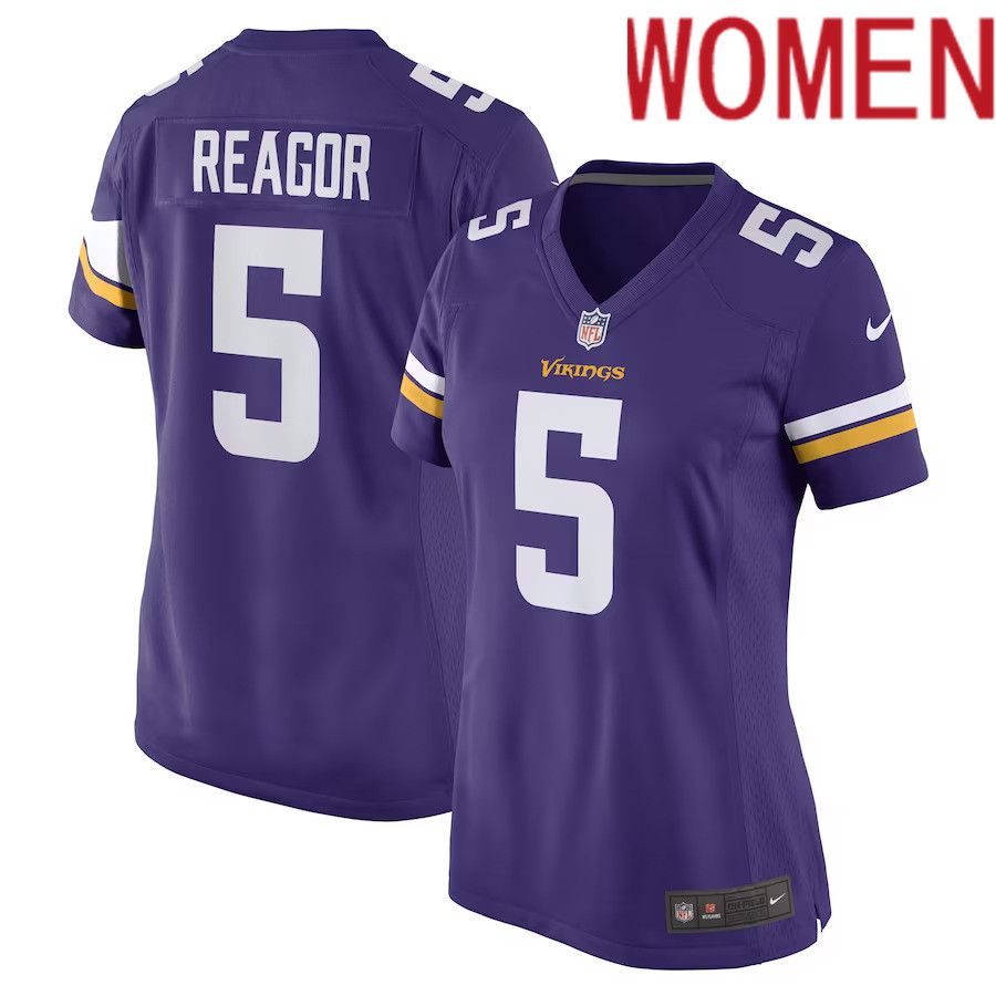 Women Minnesota Vikings 5 Jalen Reagor Nike Purple Game Player NFL Jersey
